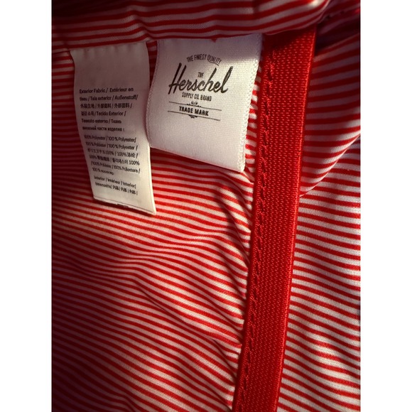 Hershel Supply Co Lane Messenger Black bag Canvas Crossbody Shoulder Bag red str - Picture 8 of 14